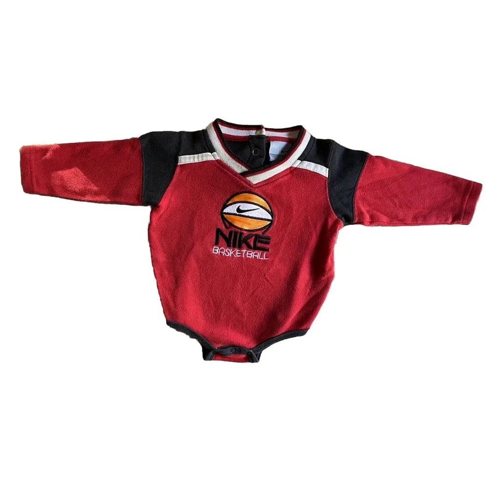 Nike Basketball Infant One Piece Long Sleeve March Madness Red Sz 6 - 9 Months